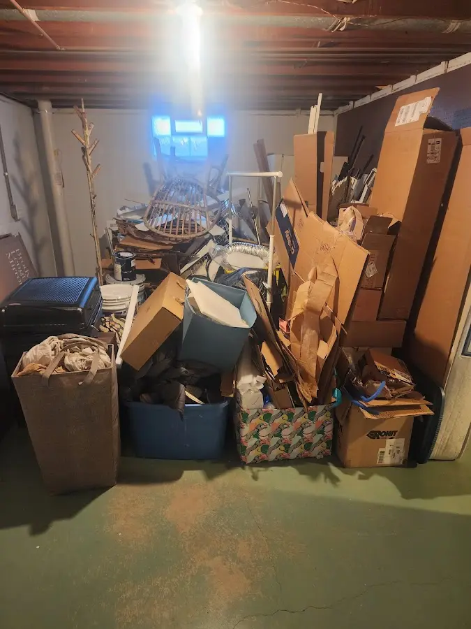 Roll-off dumpster container at job site for 6 Yard Dumpster Rental in Glen Allen